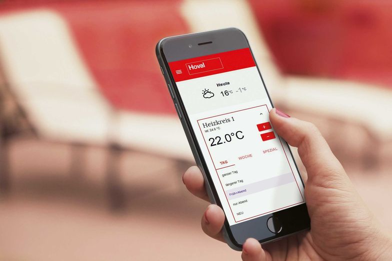 App «HovalConnect» zur Steuerung der Heizung von Hoval AG.