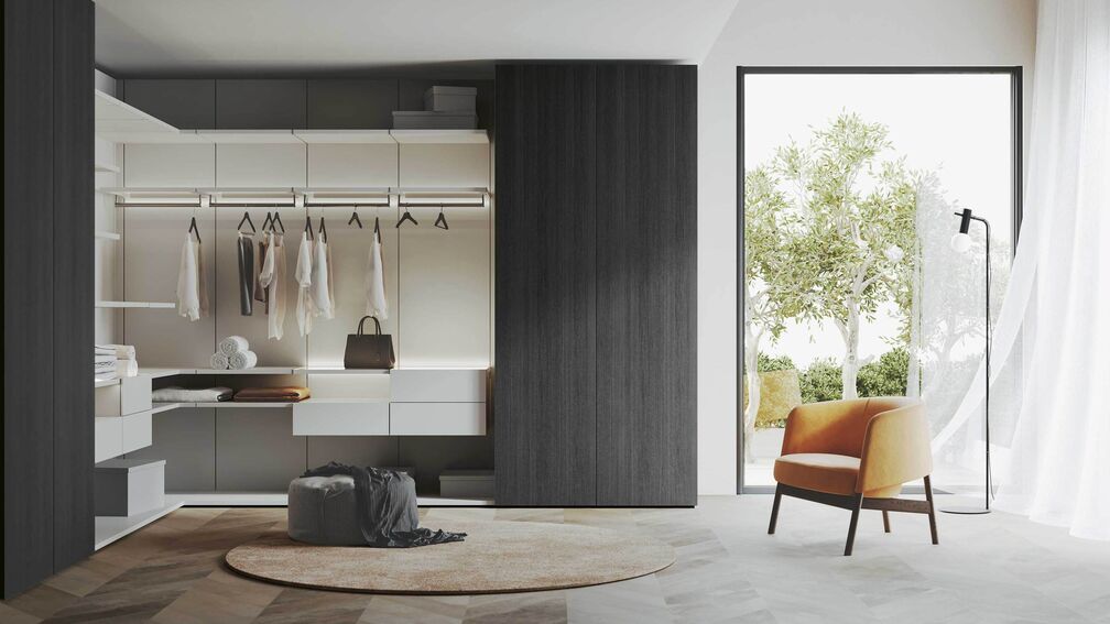 Gut verstaut im Regal und Schrank